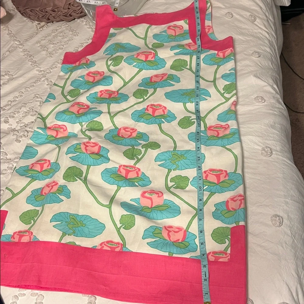 Lilly Pulitzer Vintage Shift Dress Pink Green Floral Size 10 Frogs 90s FLAWED - Picture 11 of 12